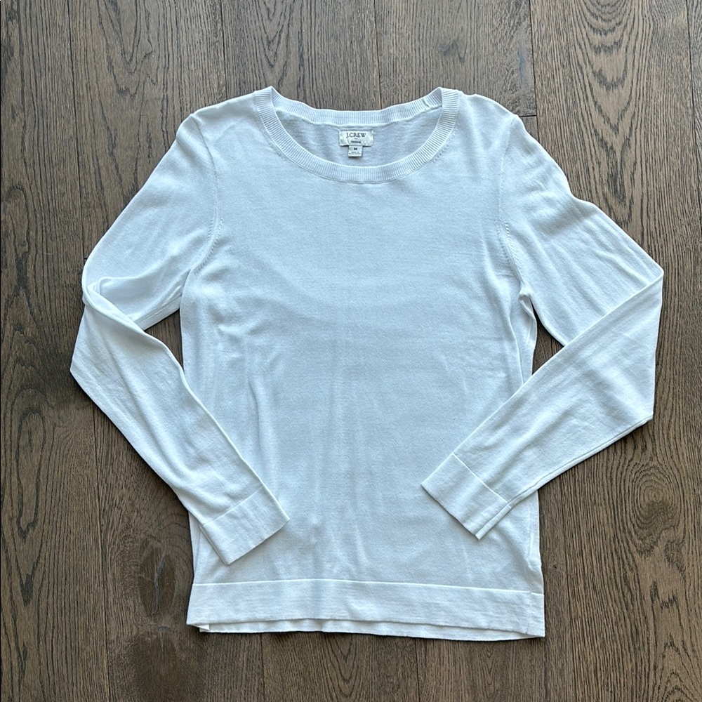 J. Crew Teddie Crewneck Sweater in White